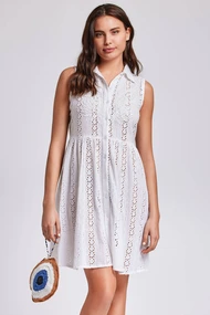 ICONIQUE ELSA SLEEVELESS SHIRT DRESS