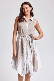 ICONIQUE MICHELLE SLEEVELESS SHIRT DRESS