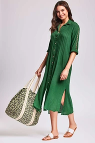 ICONIQUE OLIVIA MAXI SHIRT DRESS