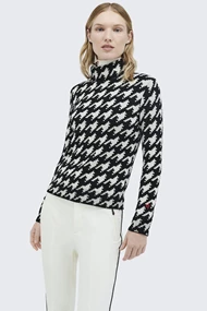 PERFECT MOMENT HOUNDSTOOTH TURTLE NECK SWEATER