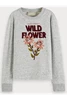 SCOTCH&SODA CREWNECK SWEAT WITH WORKED-OUT ARTWORK
