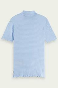 SCOTCH&SODA FITTED HIGH-NECK SS T-SHIRT