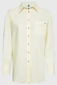 TOMMY HILFIGER LINEN N RELAXED LONG SHIRT LS