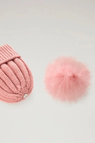 WOOLRICH CASH POM POM JR BEANIE