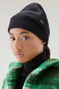 WOOLRICH CASHMERE RIBBED BEANIE