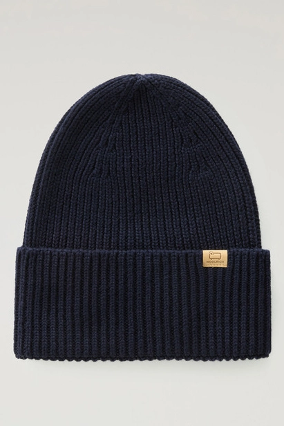 WOOLRICH MERINO WOOL RIBBED BEANIE