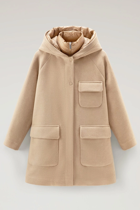 WOOLRICH SIDELINE 2IN1 WOOL PARKA