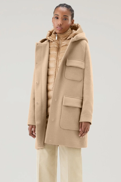 WOOLRICH SIDELINE 2IN1 WOOL PARKA