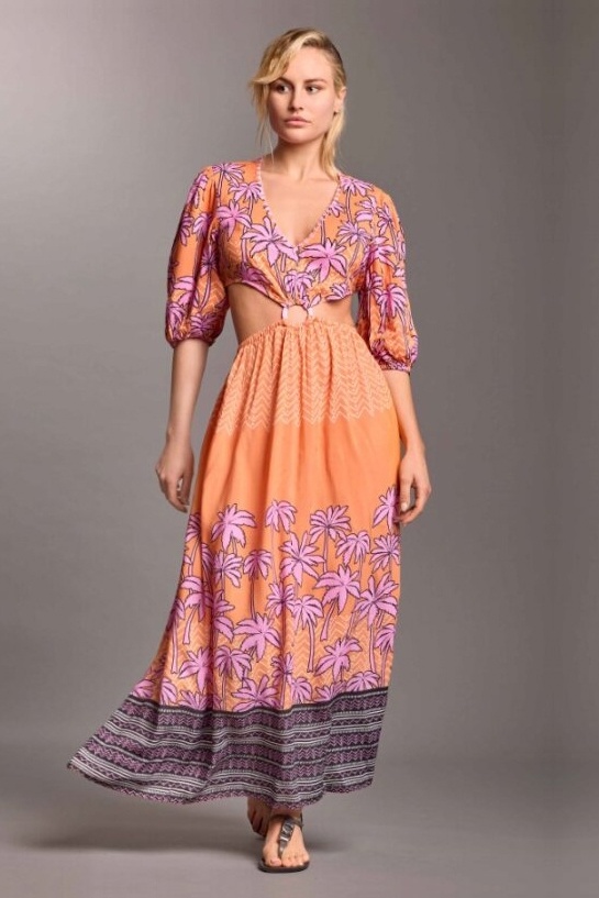 Rose Cut Out Maxi Dress Mlt