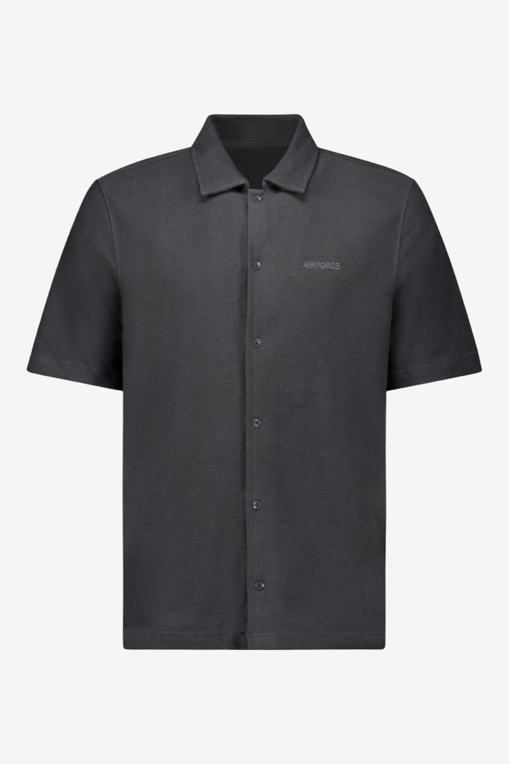 Woven S/s Shirt 970 DONKER GRIJS