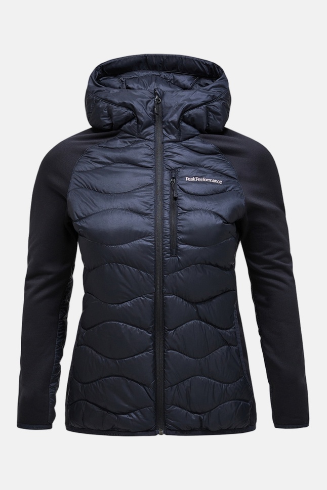 W Helium Hybrid Down Hood Jacket Black ZWART