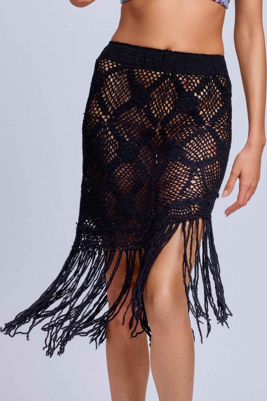 Dafne Crochet Skirt Blk